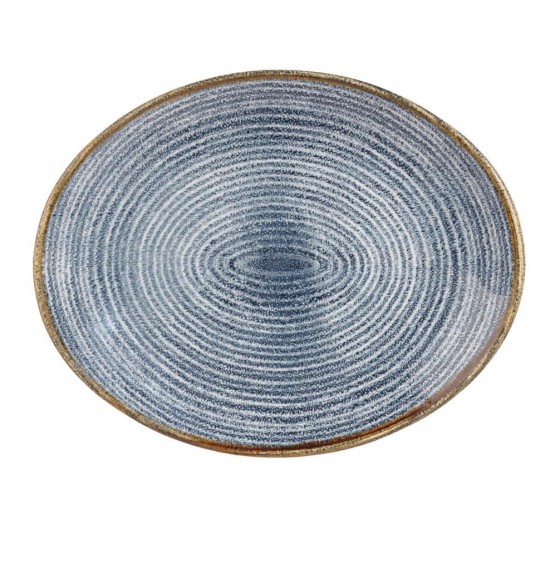 Homespun Slate Blue Oval Plate