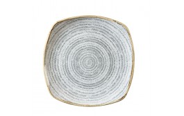 Homespun Stone Grey Square Plate