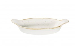 Stonecast Barley White Intermediate Oval Eared Dish