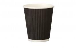 Triple Wall Black Ripple Hot Paper Cup