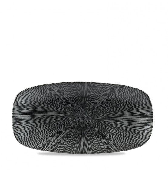 Agano Black Chefs' Oblong Plate No.3