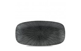 Agano Black Chefs' Oblong Plate No.4