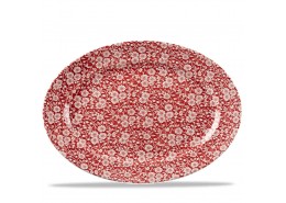 Vintage Prints Cranberry Victorian Calico Oval Dish