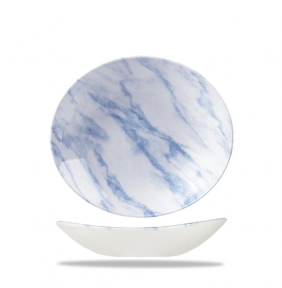 Textured Prints Blue Marble Oval Coupe Bowl