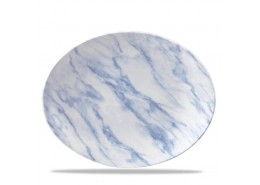 Textured Prints Blue Marble Oval Coupe Plate