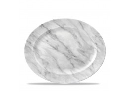 Textured Prints Grey Marble Oval Rimmed Dish