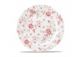 Vintage Prints Cranberry Rose Chintz Plate