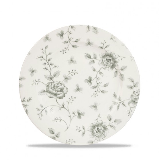 Vintage Prints Grey Rose Chintz Plate