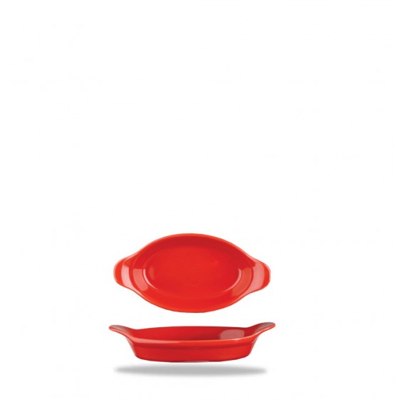 Cookware Intermediate Oval Eared Dish Red