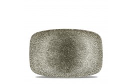 Raku Quartz Black Chefs' Oblong Plate No.8