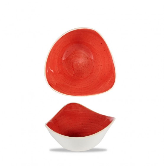 Stonecast Berry Red Triangle Bowl
