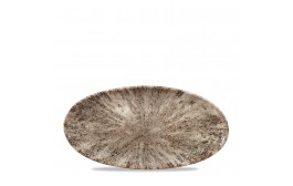 Stone Zircon Brown Chefs' Oval Plate