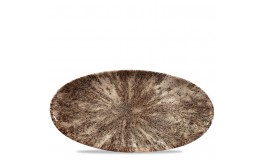 Stone Zircon Brown Chefs' Oval Plate