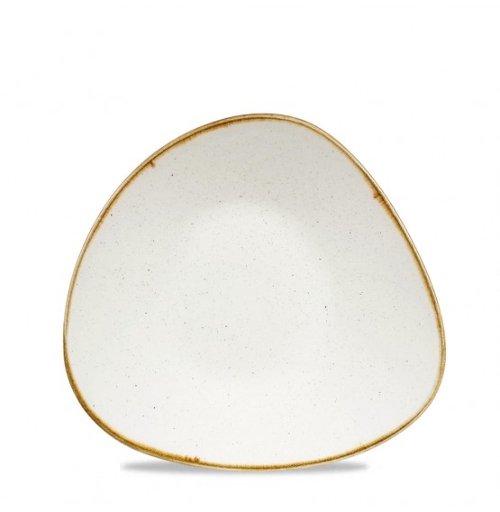 Stonecast Barley White Triangle Shallow Bowl