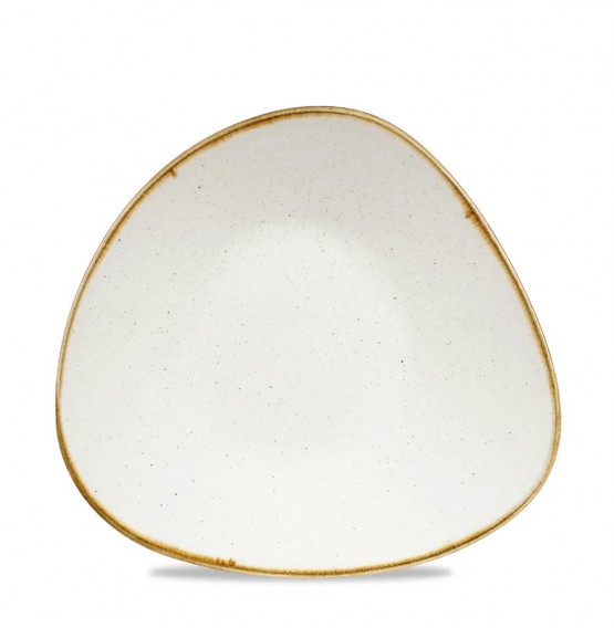 Stonecast Barley White Triangle Shallow Bowl