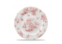 Vintage Prints Cranberry Toile Plate