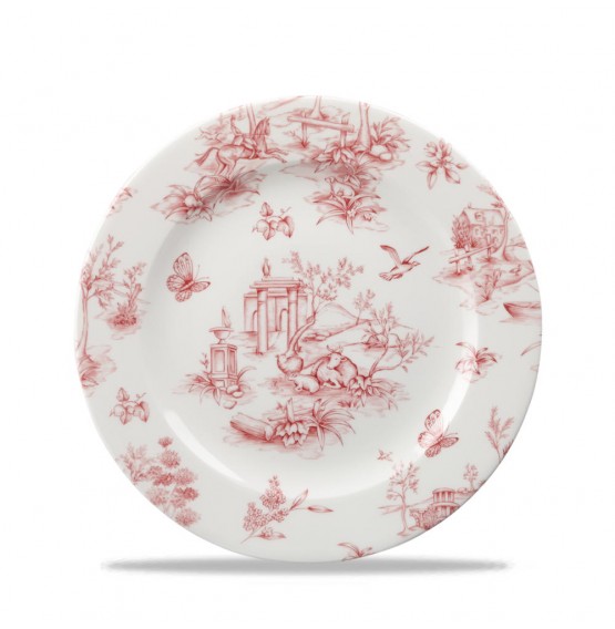 Vintage Prints Cranberry Toile Plate