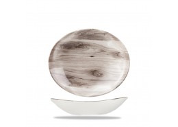 Textured Prints Sepia Wood Oval Coupe Bowl