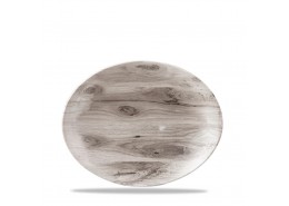 Textured Prints Sepia Wood Oval Coupe Plate