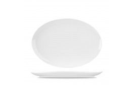 Menu Porcelain Oval Coupe Plate