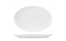 Menu Porcelain Oval Coupe Plate